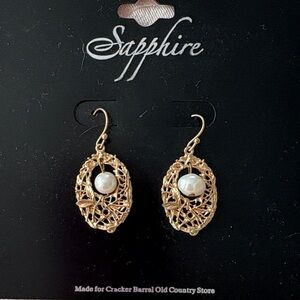 Gold and Pearl Earrings